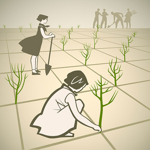 Illustration of Kids in Field